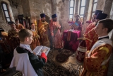 Молитвы о России вознесли в средневековом храме в горах Кавказа