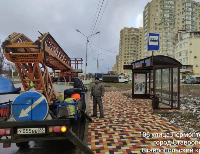 Погода позволила дорожникам зимой обустроить в Ставрополе 5 остановок