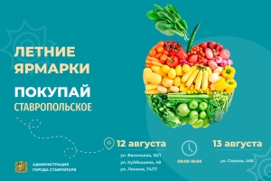 Ярмарки выходного дня в Ставрополе 12-13 августа проведут на четырёх площадках