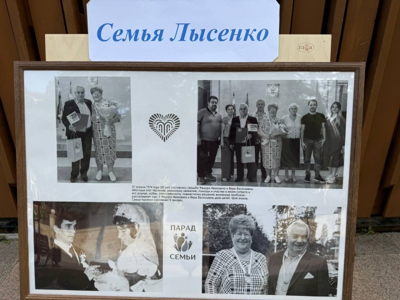 На проспекте Ленина в Кисловодске на фотовыставке можно увидеть самые дружные семьи города
