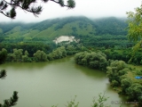 Вид на Бекешевское озеро с высоты птичьего полета