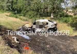 На Ставрополье в ДТП заживо сгорел водитель легковушки