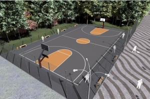 В парке Ленинского комсомола Махачкалы начали строить баскетбольную площадку