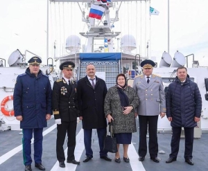 В Махачкале подняли флаг на корабле «Расул Гамзатов»